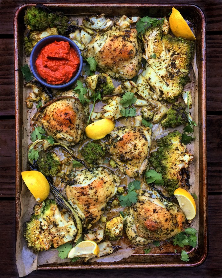 Chermoula Roasted Chicken and Romanesco 